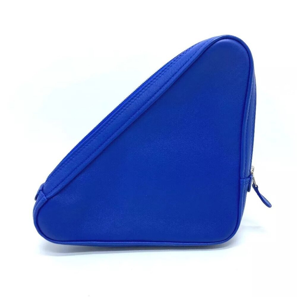 BALENCIAGA 476976 Triangle Clutch bag pouch accessory case blue/SilverHardware - Picture 3 of 14
